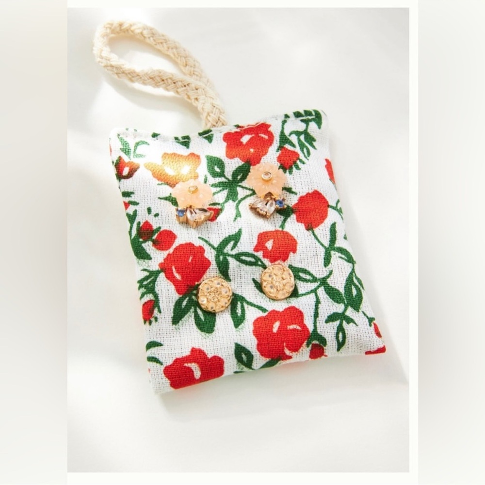 Anthropologie earring and scented pillow gift set